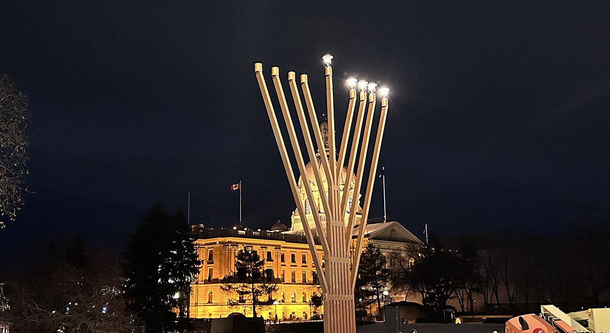 Edmonton lights the Giant Menorah at the Alberta Legislature Alberta